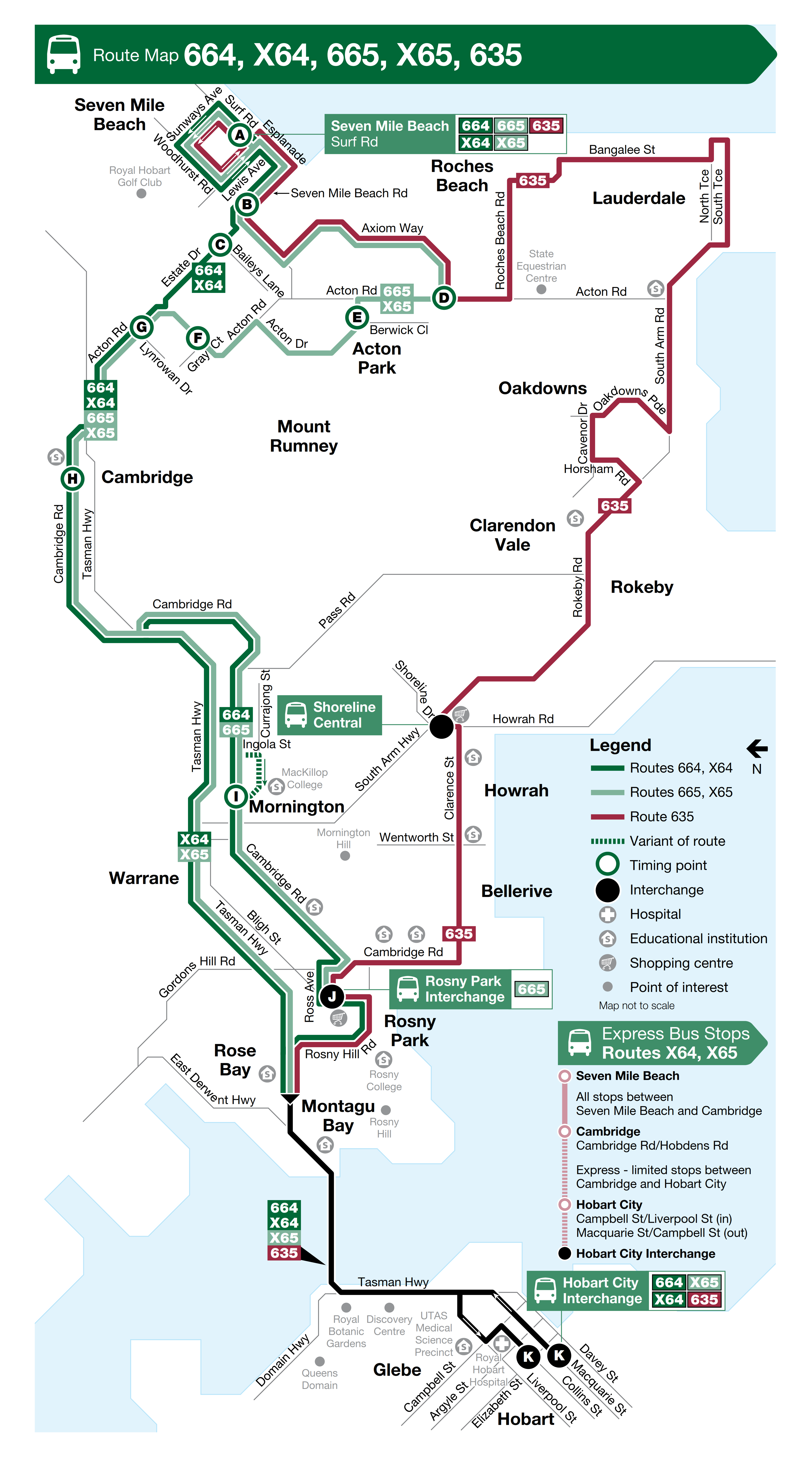 A map of the bus route