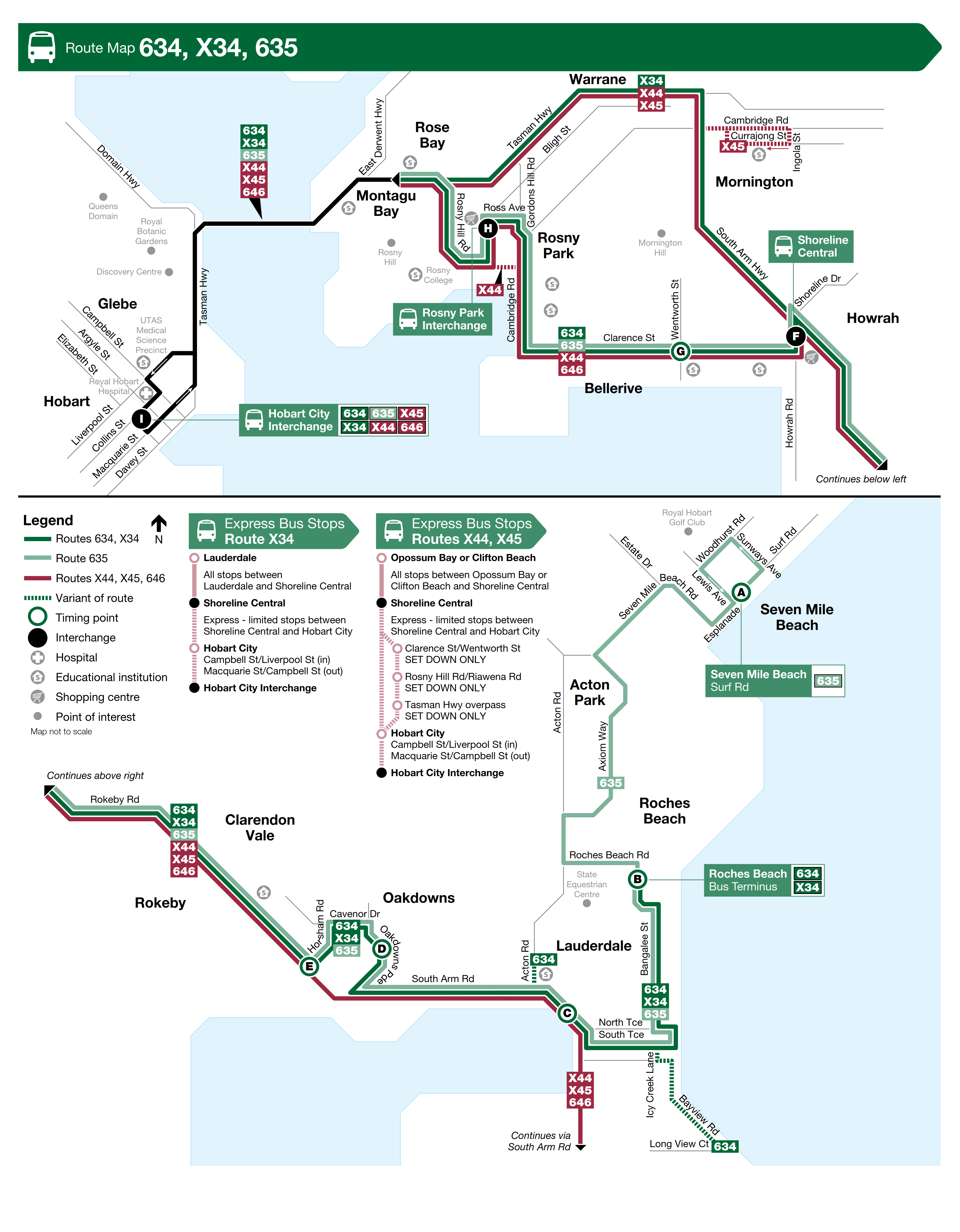 A map of the bus route