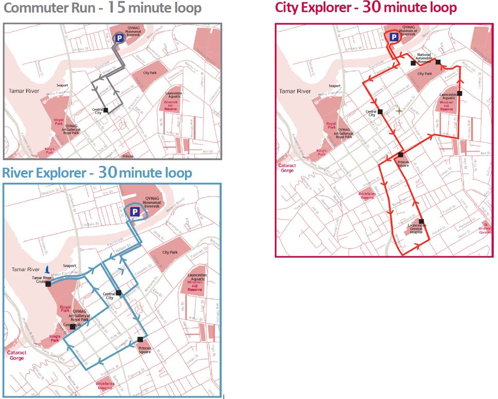 A map of the bus route