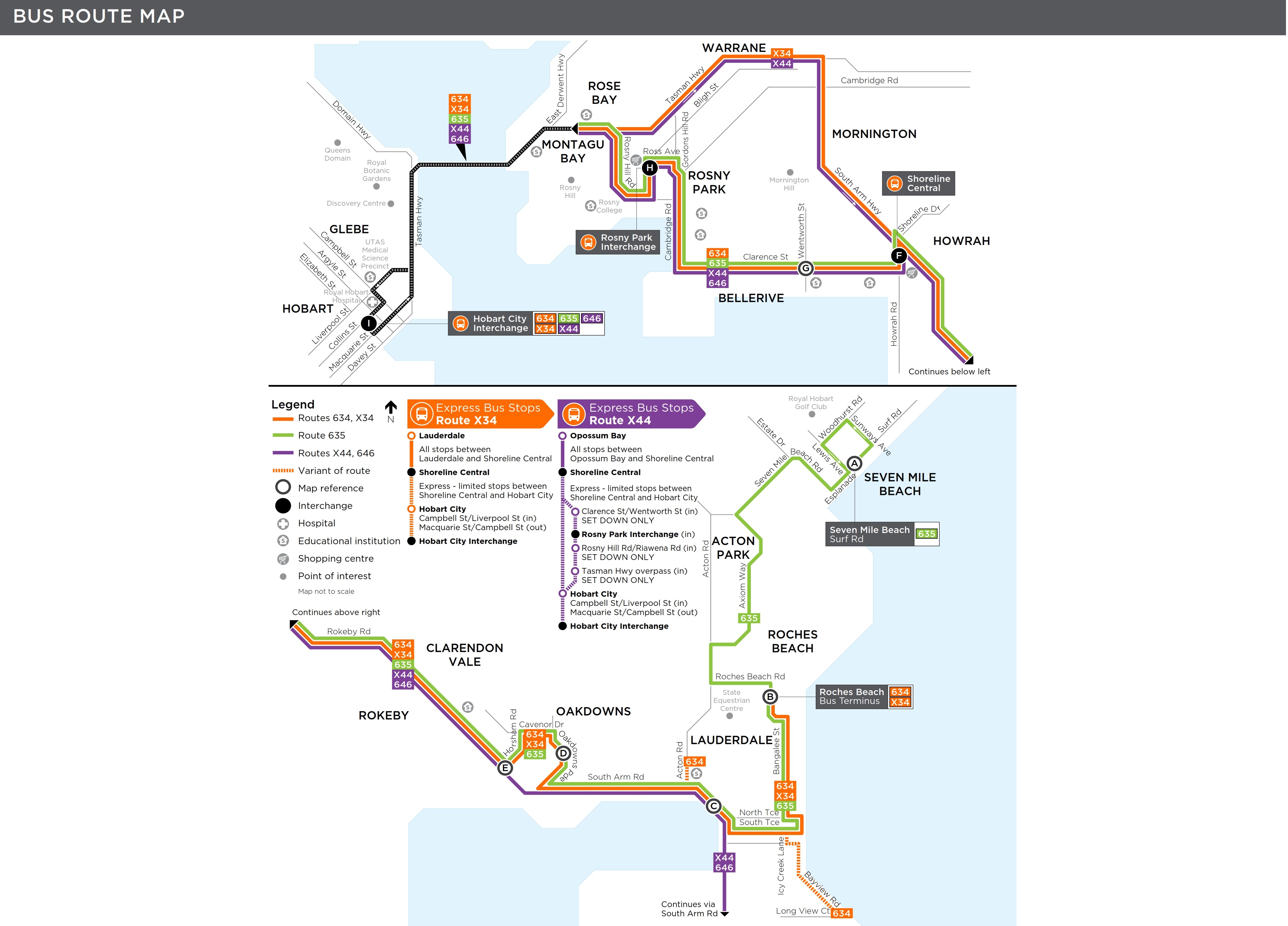 A map of the bus route