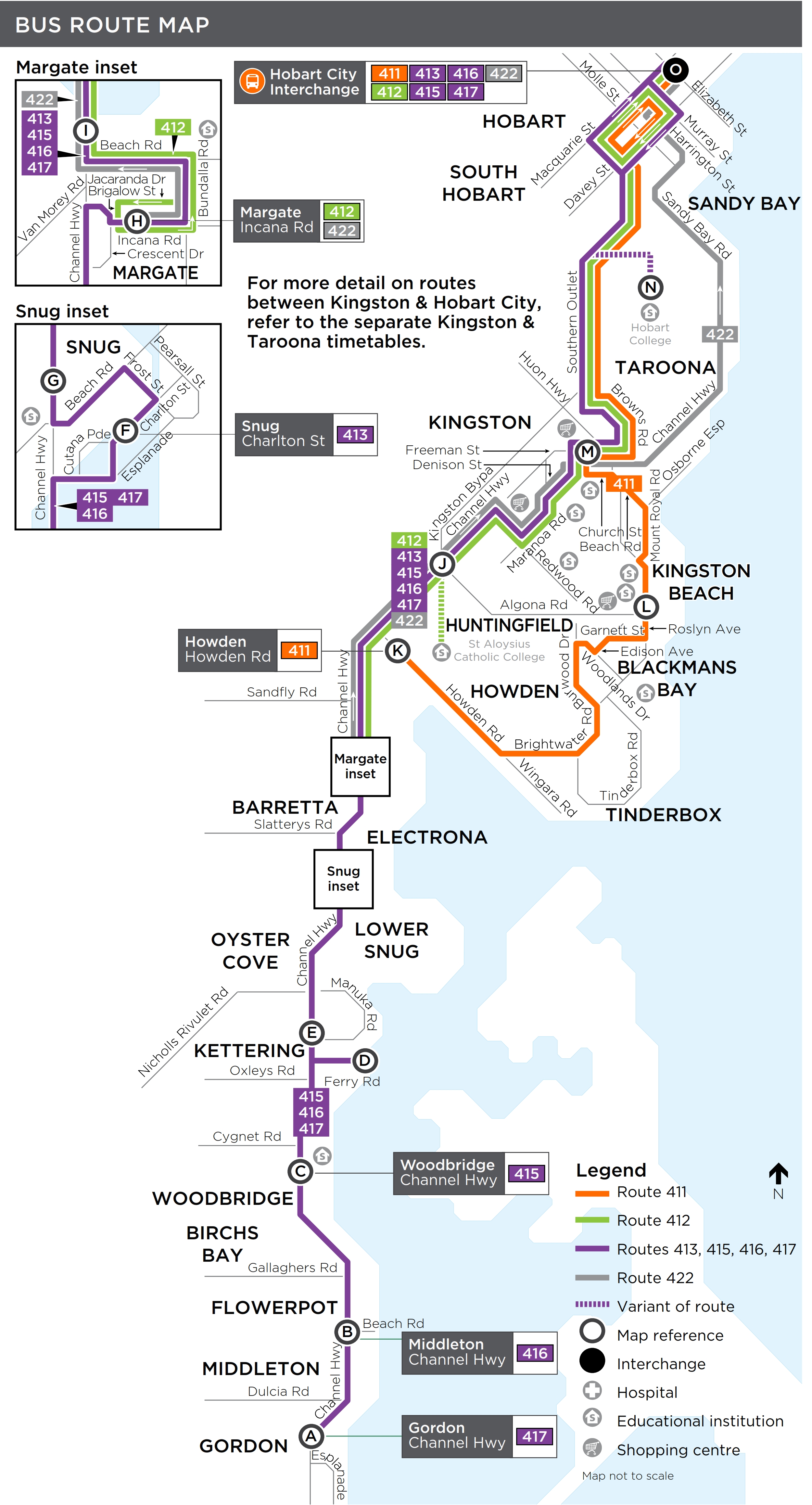 A map of the bus route