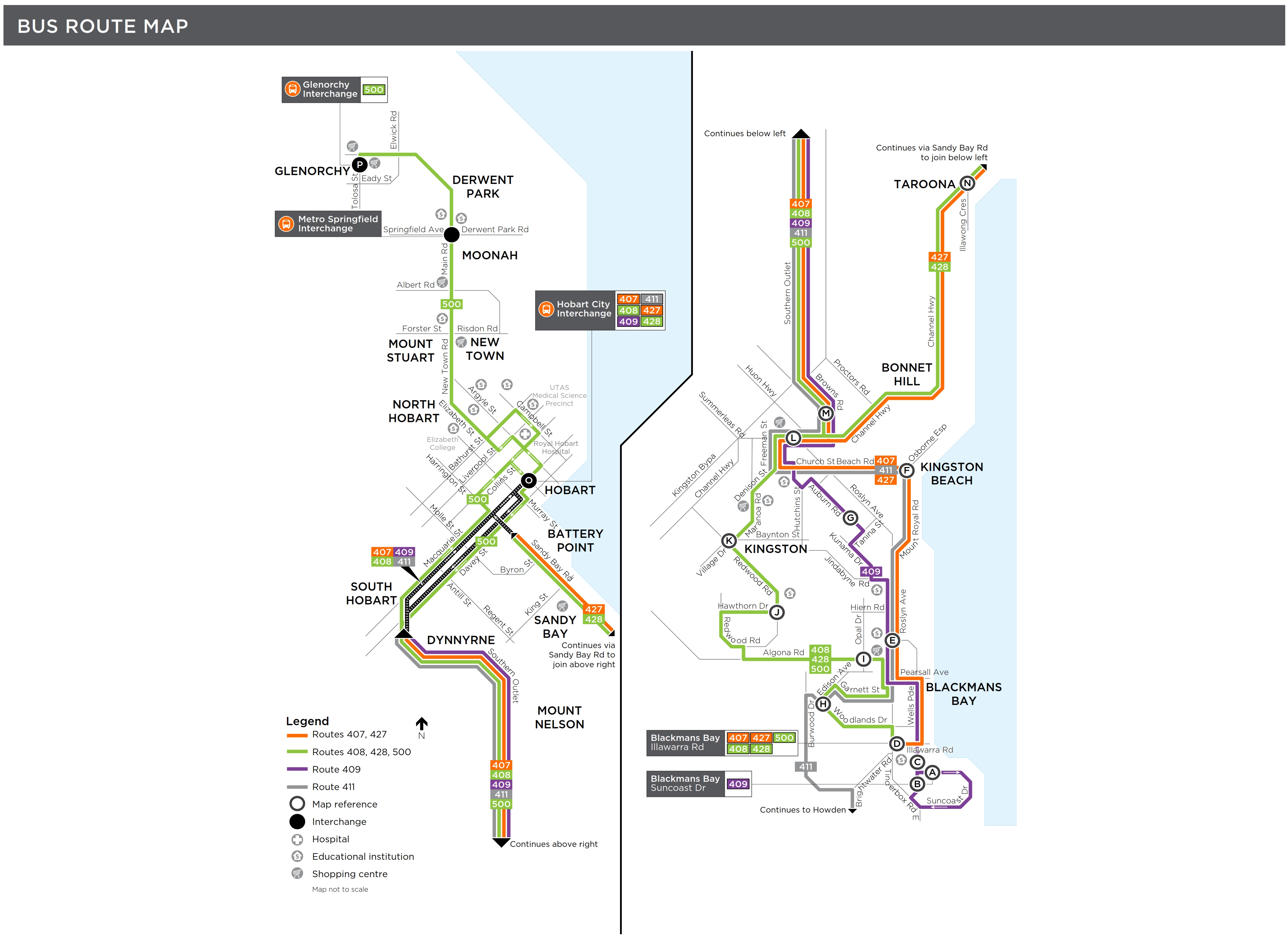 A map of the bus route