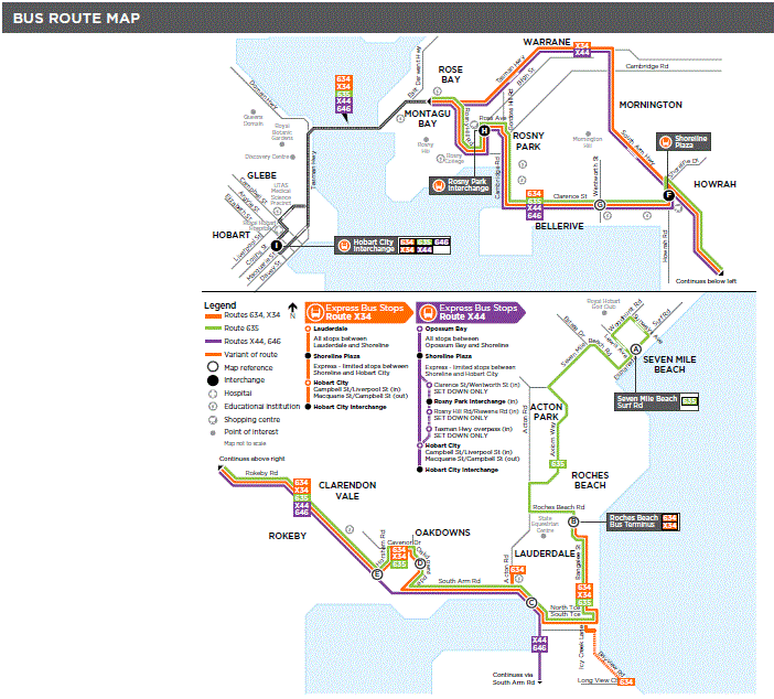 A map of the bus route
