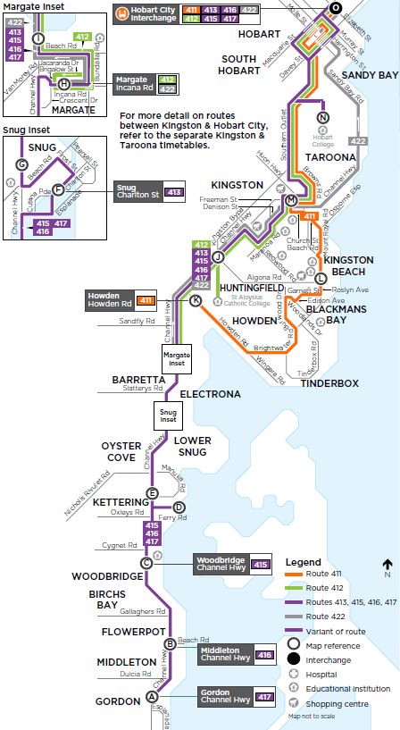 A map of the bus route