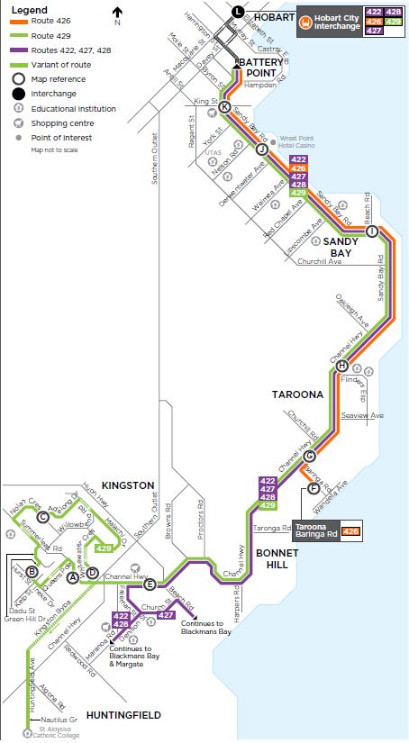 A map of the bus route