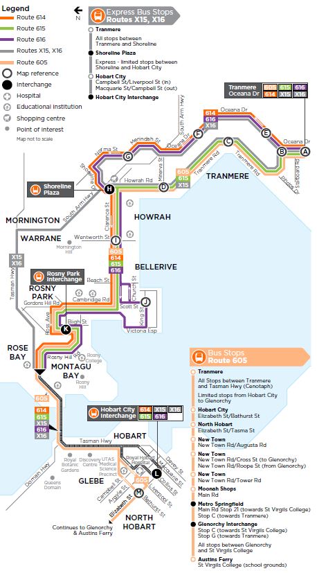 A map of the bus route