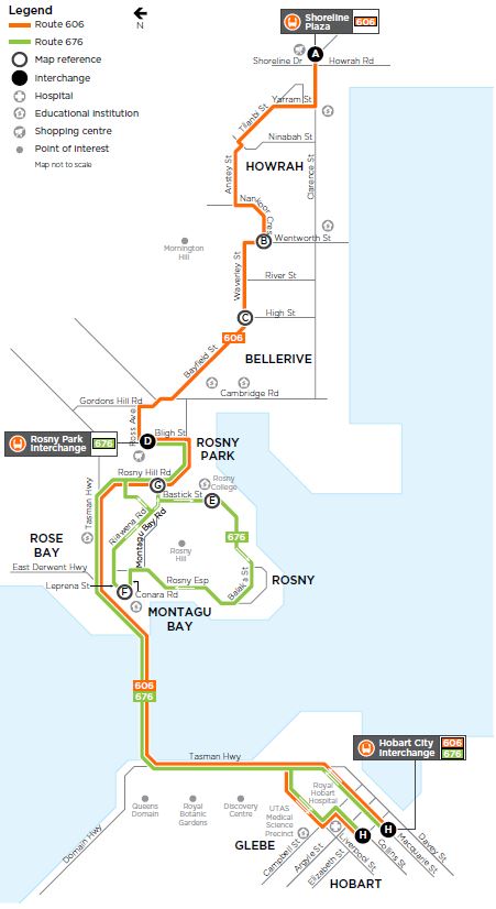 A map of the bus route