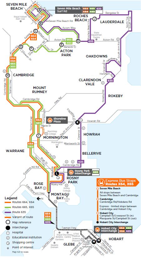 A map of the bus route