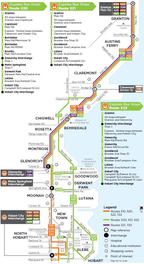 A map of the bus route